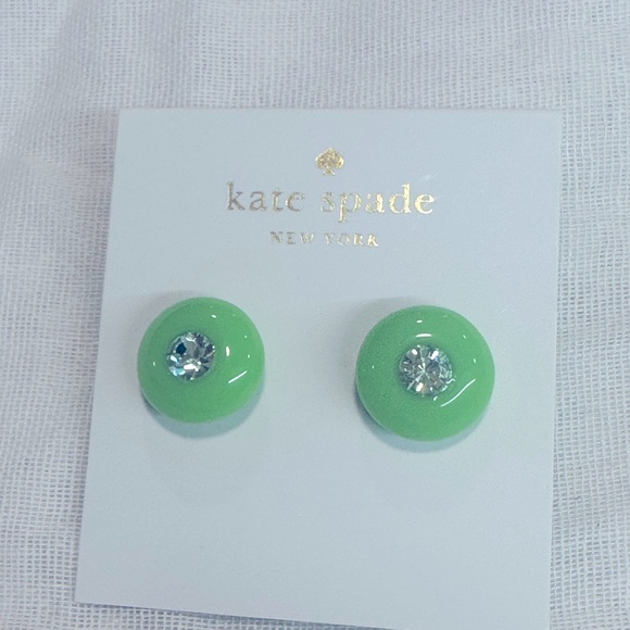 Kate Spade‎ New York Jelly Green Resin Zircon Earrings. New - Picture 1 of 3